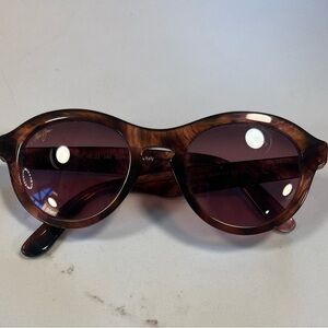 Women’s Maui Jim Leia Gloss Brown Feathered Frames with Rose Lenses Sunglasses